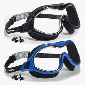 NEW - Keary Swim Goggles Set - Black and Blue
